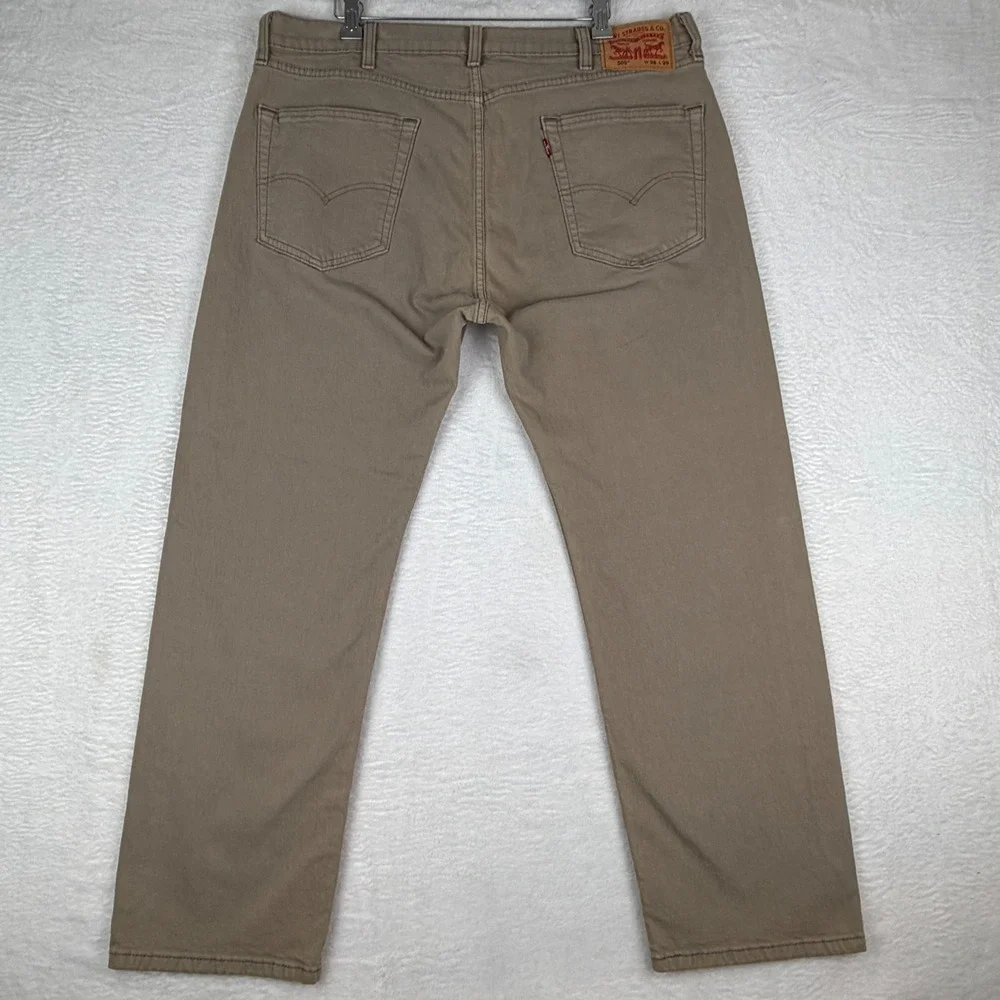 Levi's 505 Regular Fit Pants Men 38x29 Khaki Tan Straight Leg Twill 00505-2310